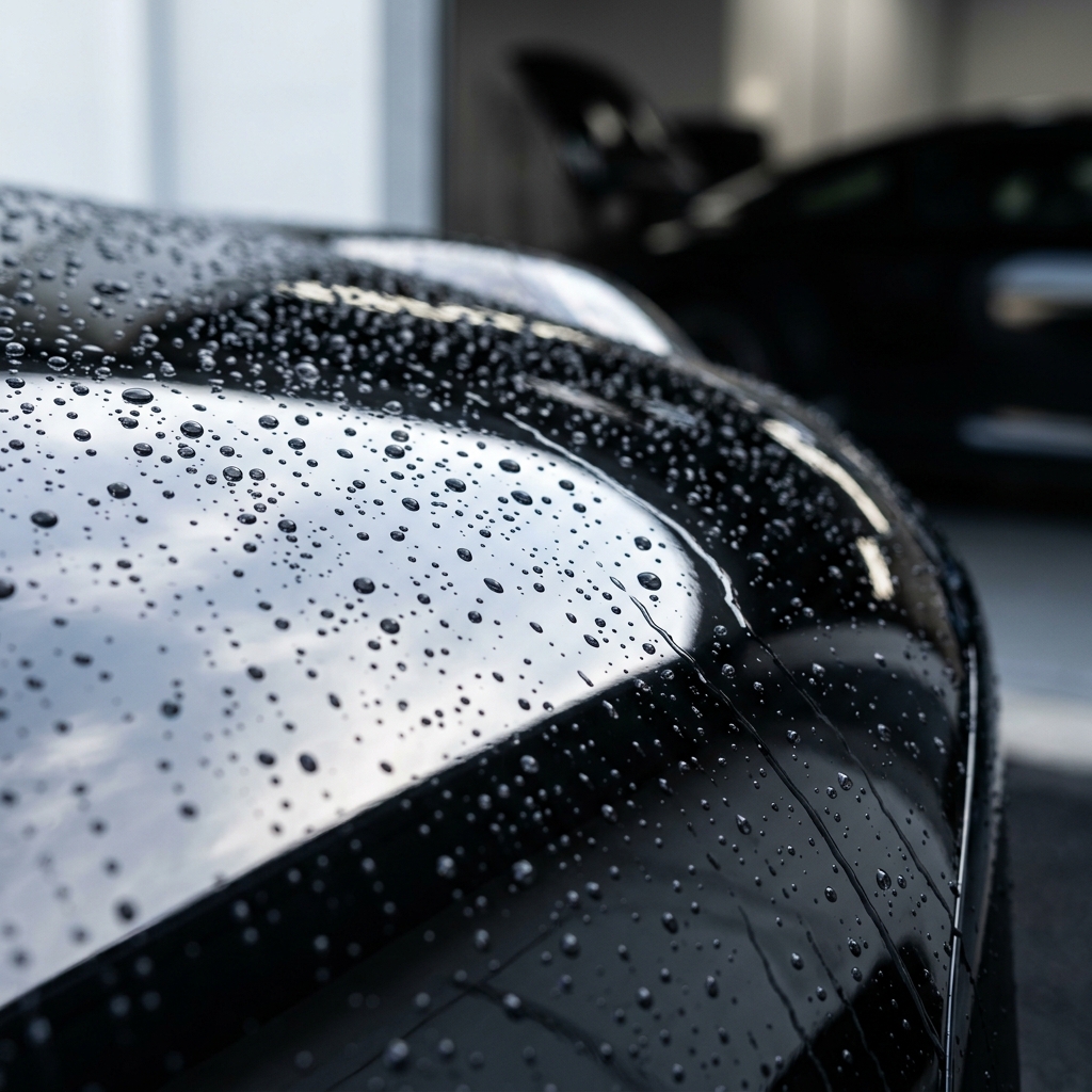 Protected car paint with a high gloss coating
